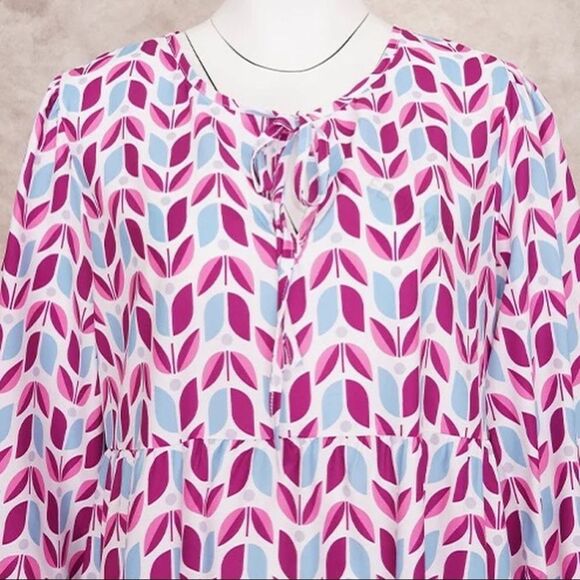 Tiered Maxi Dress Bohemian V Neck Puff Sleeve Beach Sundress - Picture 6 of 8